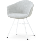 Noa-Otis eetkamerstoel grijs melange - wit onderstel