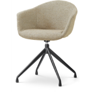 Nola-Otis draaibare eetkamerstoel taupe melange - zwart onderstel