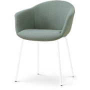 Nora-Otis eetkamerstoel saliegroen - wit onderstel