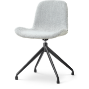 Nola-Fé draaibare eetkamerstoel grijs melange - zwart onderstel
