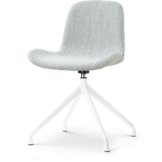 Nola-Fé draaibare eetkamerstoel grijs melange - wit onderstel