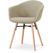 Nena-Otis eetkamerstoel taupe melange - houten onderstel
