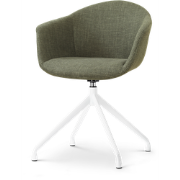 Nola-Otis draaibare eetkamerstoel forestgroen - wit onderstel