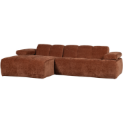 WOOOD Mojo Chaise Longue Bank Links - Geweven Ribstof - Roest Bruin