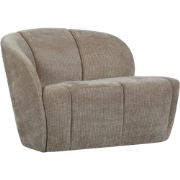 WOOOD Mojo 2-Zits Bankje Links - Geweven Ribstof - Donkerzand