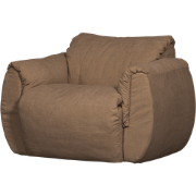 WOOOD Baggy Draaifauteuil - Geweven Chenille - Bruin - 81x104x84