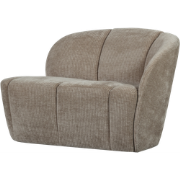 WOOOD Mojo 2-Zits Bankje Rechts - Geweven Ribstof - Donkerzand