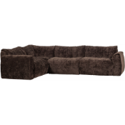 WOOOD Baggy Hoekbank Links - 3D Chenille - Donker Bruin - 81x301x210