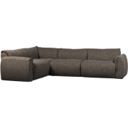 WOOOD Baggy Hoekbank Links - Geweven Stof - Warmgrijs Melange