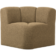 WOOOD Mojo Eetbankje Hoek Met Rugleuning - Bouclé - Geel/Bruin Melange