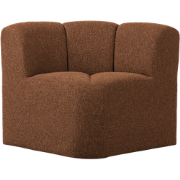 WOOOD Mojo Eetbankje Hoek Met Rugleuning - Bouclé - Roestbruin Melange
