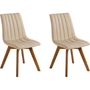 CALGARY - Eetkamerstoel - Zandbeige - Polyester