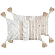 VALVARIA - Sierkussen set van 2 - Off-white - 30 x 50 cm - Katoen