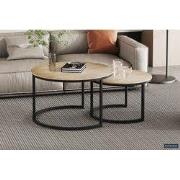 Salontafel 'Amira' 2-delig Verouderd Zilver