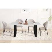 NIEUW - Tafel 'Poseidon' 180 cm Rechthoekig Glanzend Steen Wit