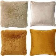 Dutch Decor KUSSENSET - 4-delig - Fluffy & Velvet - 45x45 cm - inclusi...