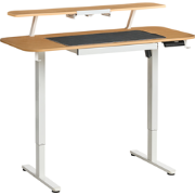 WILBANKS - Verstelbaar bureau elektrisch - Bruin/Wit - Staal