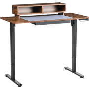 LUCAMA - Verstelbaar bureau elektrisch - Bruin/Zwart - Staal