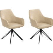 SANSARC - Eetkamerstoel set van 2 - Beige - Kunstleer