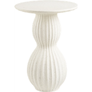 Nancy fiberclay bijzettafel wit - Ø 40 x 55 cm