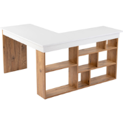 Hoekbureau met 8 open opbergvakken aan de zijkant L130 cm - VESPER