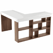 Hoekbureau met 8 open opbergvakken aan de zijkant L130 cm - ORGANIS