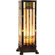 Lumilamp Tiffany Tafellamp 12x12x35 cm Beige Bruin Glas