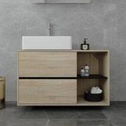 Wastafelonderkast 100x60x45,5 cm bruin/zwart MDF spaanplaat ML-Design