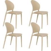 Housecraft Living Sjoerd Tuinstoelen/ Eetkamerstoelen Kunststof Beige ...