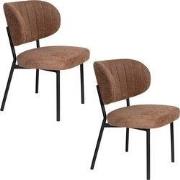 Housecraft Living Sanne Eetkamerstoelen Oranje Grijs - Set van 2