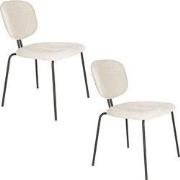 Housecraft Living Bouton Eetkamerstoelen Off White - Set van 2