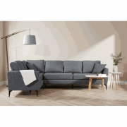 Hoekbank Donker grijs gecapitonneerd Tempo links