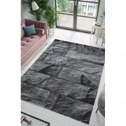 Jaden Modern Zwart vloerkleed - Laagpolig - 80 X 300 CM