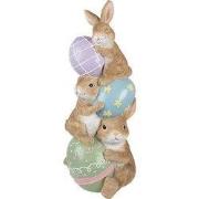 Clayre & Eef Decoratie Beeld Konijnen 31x25x72 cm Bruin Keramisch mate...