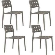 Housecraft Living Serra Tuinstoel/ Eetkamerstoelen Kunststof Grijs - S...