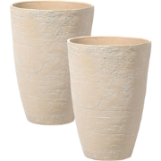 CAMIA - Bloempot set van 2 - Zandbeige - 43 cm - Stenenmix