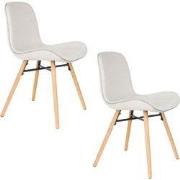 Housecraft Living Lester Eetkamerstoelen Houten poten Beige - Set van ...