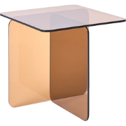 AMISK - Bijzettafel - Bruin - Glas