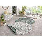 Rond Binnen & Buitenkleed Omkeerbaar - Porto Groen/Crème - Ø 240 CM