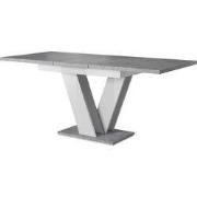 Meubella - Eetkamertafel Moris - Wit Betonlook - 160cm - Uitschuifbaar