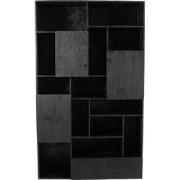 Wandkast Zwart Mangohout - 120x40x200cm - Nala