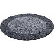 Candy Shaggy Lijstmotief Rond Shaggy vloerkleed - grijs - 120 X 120 RO...