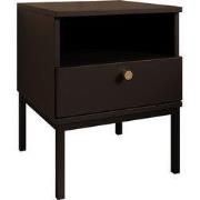 Meubella - Nachtkastje Lagos - Zwart - 40 cm