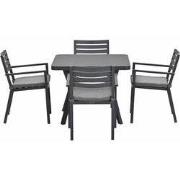 Garden Impressions Amarillo tuinset 5-delig - Mina tuintafel 90x90 cm