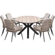 Garden Impressions Kalibo tuinset 7-delig natural - Tulli tuintafel 22...