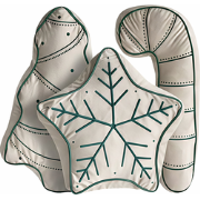 JOLLYTRIO - Sierkussen set van 3 - Lichtbeige/Groen - Fluweel