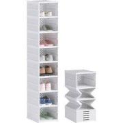 8-laags schoenenrek opvouwbaar - kunststof - wit