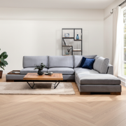 Hoekbank Rechts Tulip Donker Grijs - Met Hocker