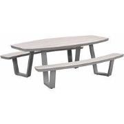 Bell aluminium picknick set ovaal - 220x193 cm - taupe