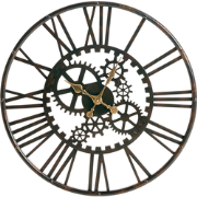 PETRER - Wandklok - Zwart - Synthetisch materiaal